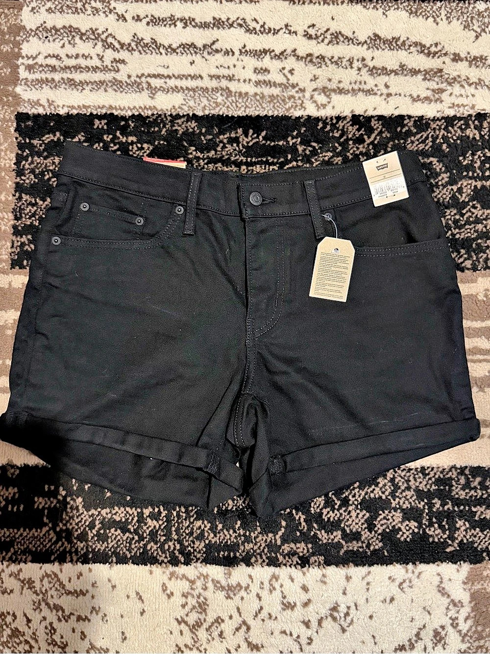 Levi's Mid-Length Short Denim Shorts Black Waist 31